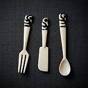 African Bone Knife, Fork  Spoon Set